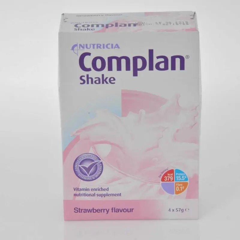 Complan Shake Strawberry Flavour 4 x 57g Sachets (A)