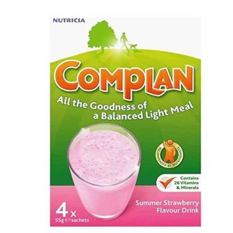 Complan Strawberry Flavour Nutritional Drink Sachets 4 X 55G (N)