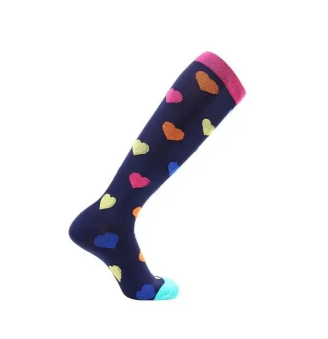 Compression Socks Nurse Doctor Hospital Work & Travel Hearts Black Unisex