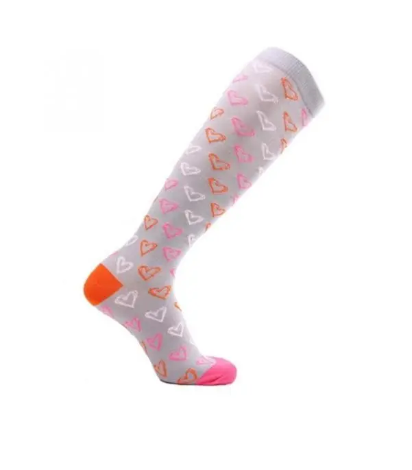 Compression Socks Nurse Doctor Hospital Work & Travel Hearts Grey Unisex