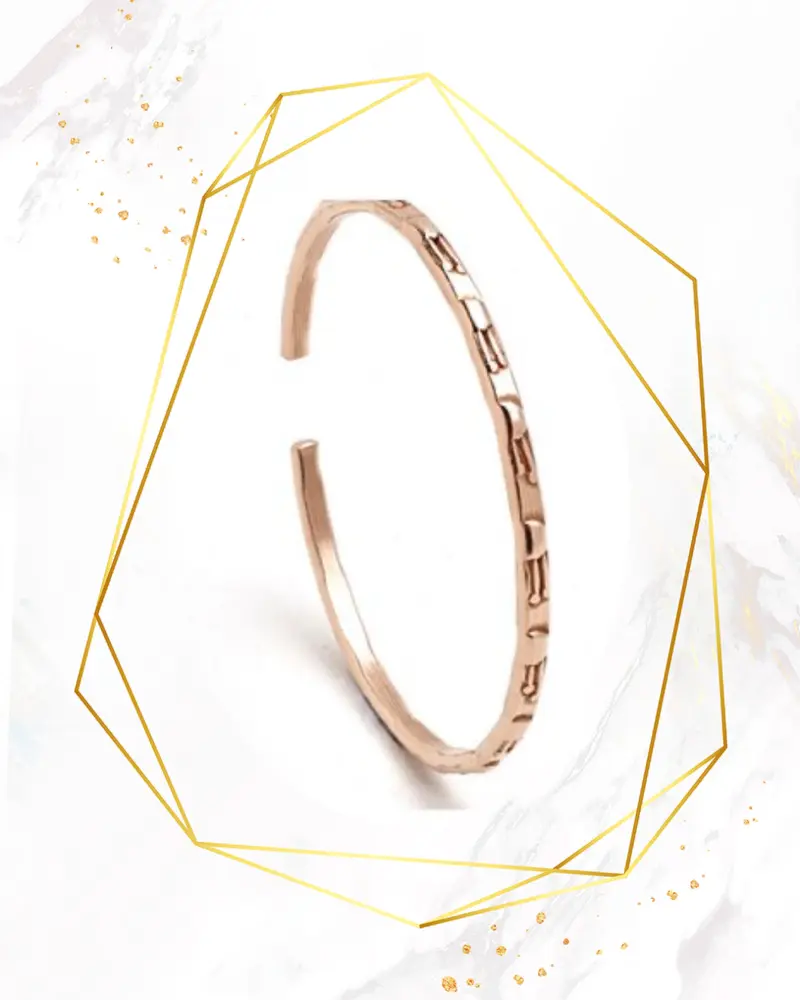Copper Bangle Narrow Pattern 'SUPER B'