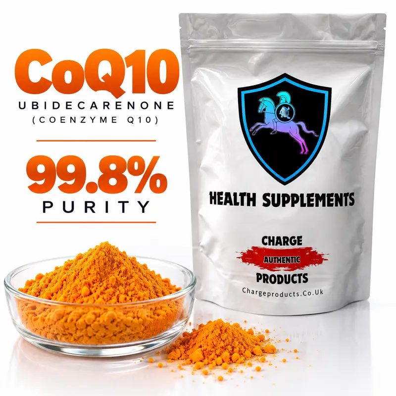 CoQ10 Powder UK — Pure Ubiquinone (Coenzyme Q10) 98%+ | No Fillers | 10g to 1kg