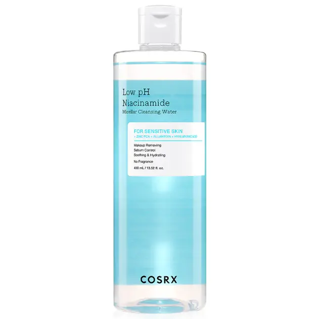 COSRX - Low pH Niacinamide Micellar Cleansing Water for Sensitive Skin with Zinc PCA + Allantoin + Hyaluronic Acid 400ml.