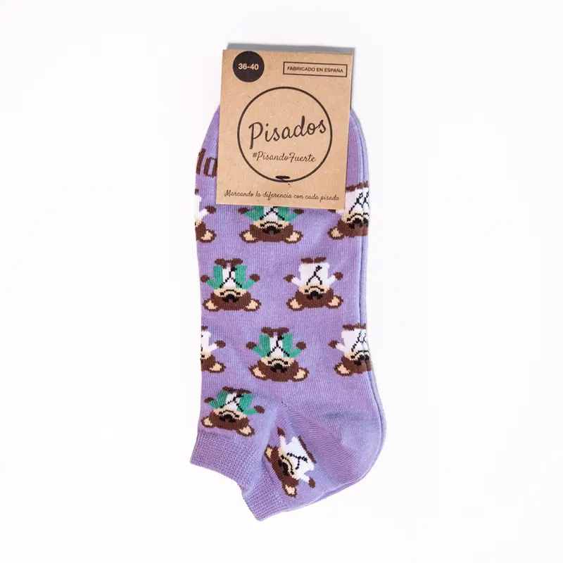 Cotton Ankle Socks Nurse Doctor Hospital Work & Travel Koalas Violet Unisex
