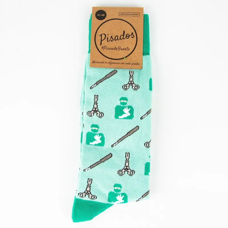 Cotton Socks Nurse Doctor Hospital Work & Travel Anesthesia Green Unisex