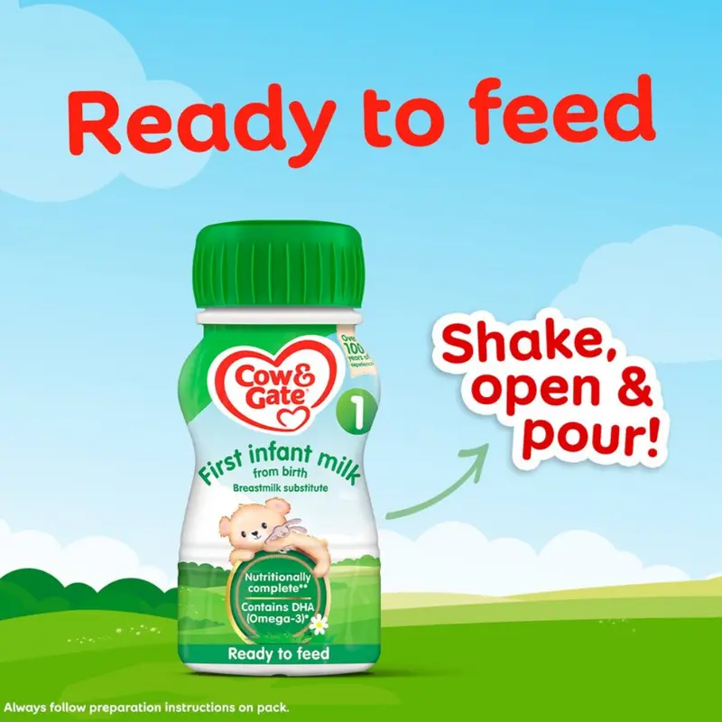 Cow & Gate 1 First Baby Milk Formula Liquid from Birth 200ml (T)