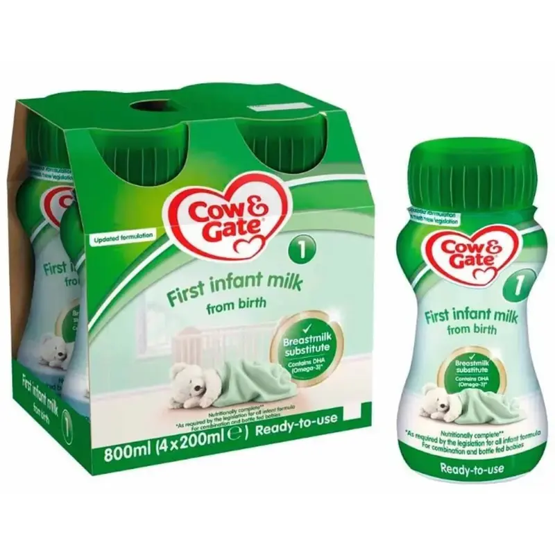 Cow & Gate 1 First Infant Milk – Ready to Feed 4 × 200ml
