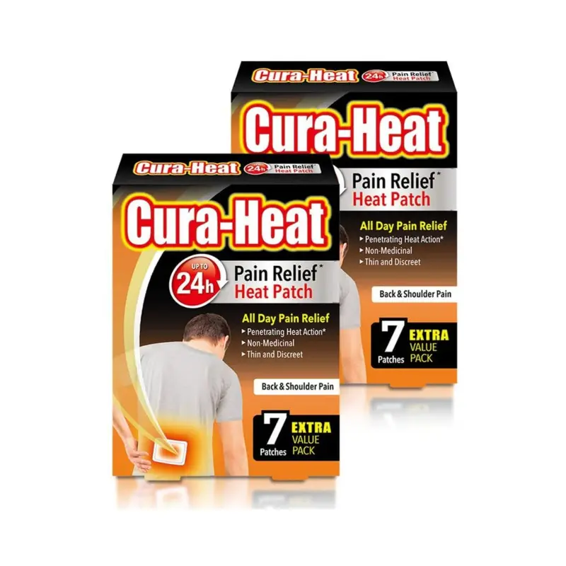 Cura-Heat Back & Shoulder Pain - 7 Heat Patches - Pack of 2