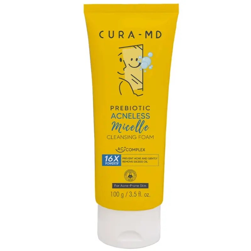 CURA-MD - Prebiotic Acneless Micelle Cleansing Foam 100g.