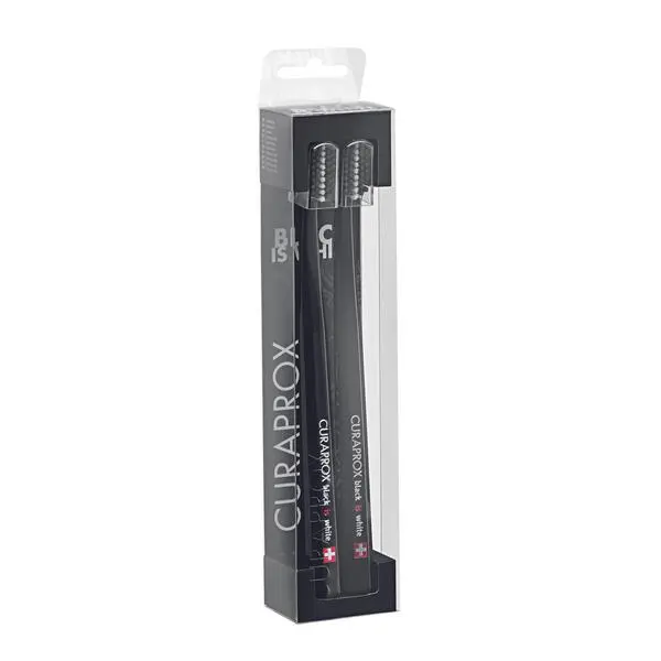Curaprox Black Is White Duo Toothbrushes - Black/Black