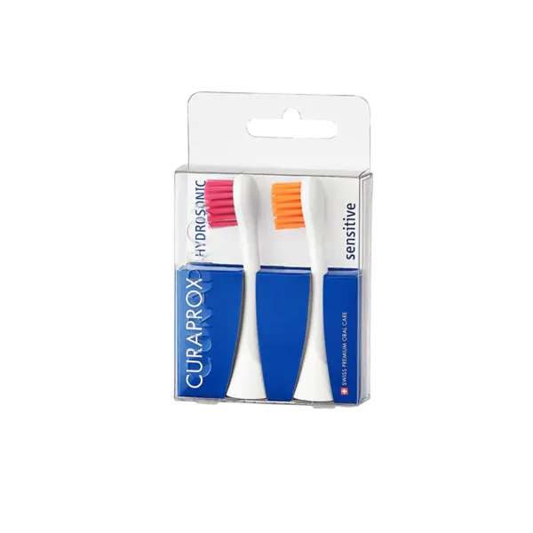 Curaprox Hydrosonic Sensitive Heads Duo - - 2 pack - Magenta/Orange