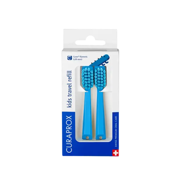Curaprox Kids Travel Refill Brush Heads - Pack of 2 Blue