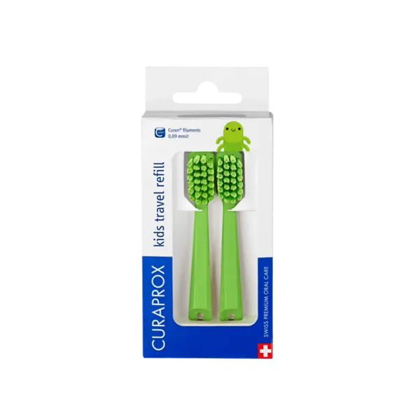 Curaprox Kids Travel Refill Brush Heads - Pack of 2 Green
