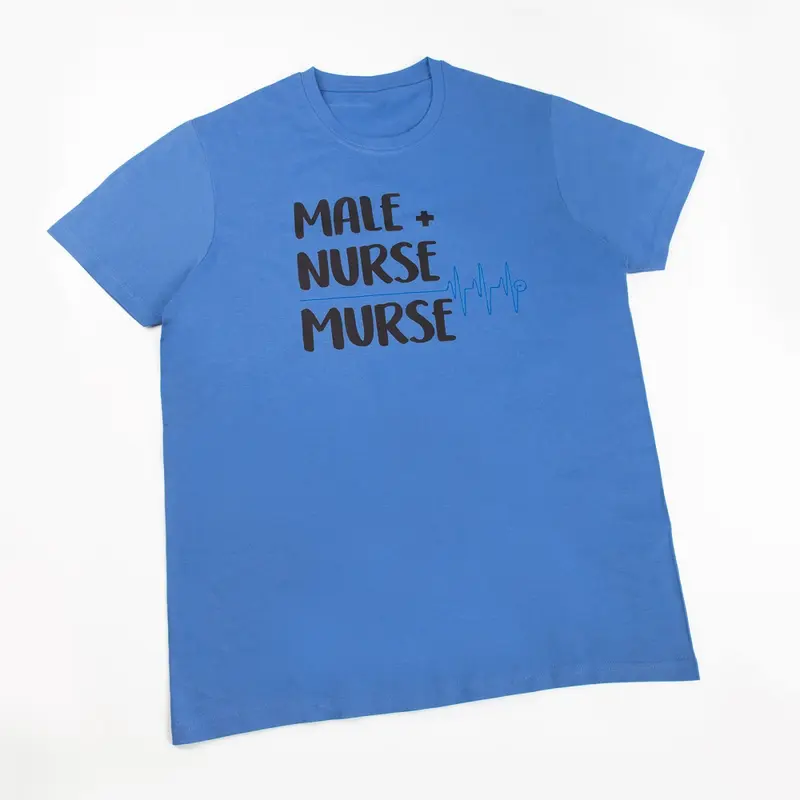 Custom Men's Tight-Fitting Medical T-Shirt Blue