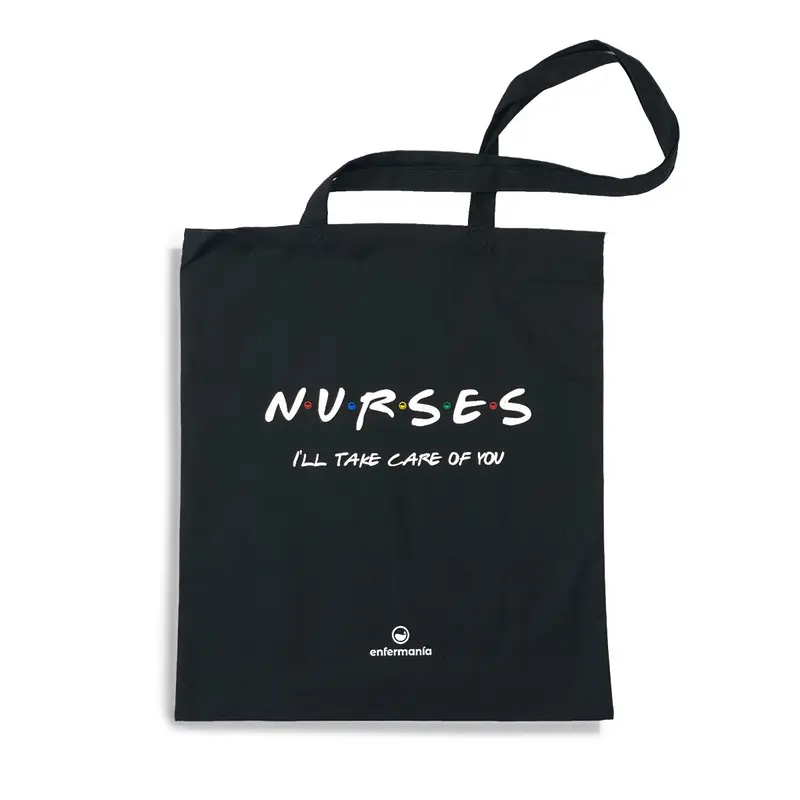 Custom Nurse and Doctors Tote Bag Canvas Cotton Black
