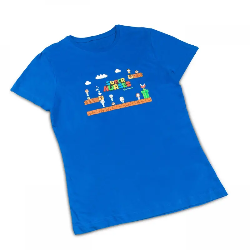 Custom Women's Fitted Medical T-Shirt Sky Royal Blue