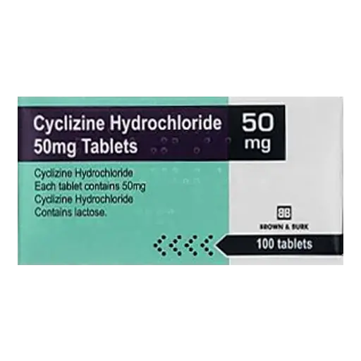 Cyclizine Hydrochloride 50mg Tablets - 30 Tablets