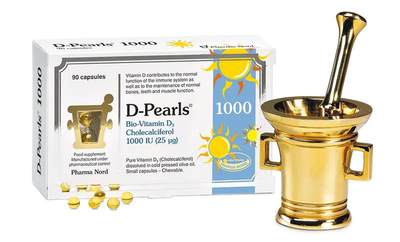 D-Pearls 1000IU 25mcg of vitamin D3 in cold-pressed olive oil 90 capsule