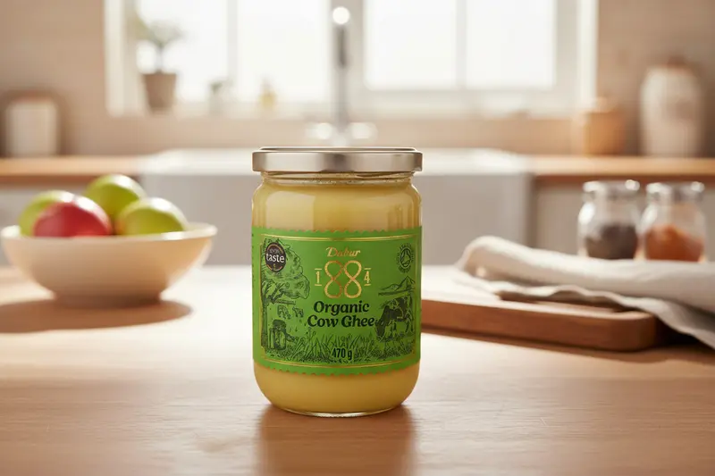 Dabur Organic Ghee – 470g From Grass-Fed Organic Cows