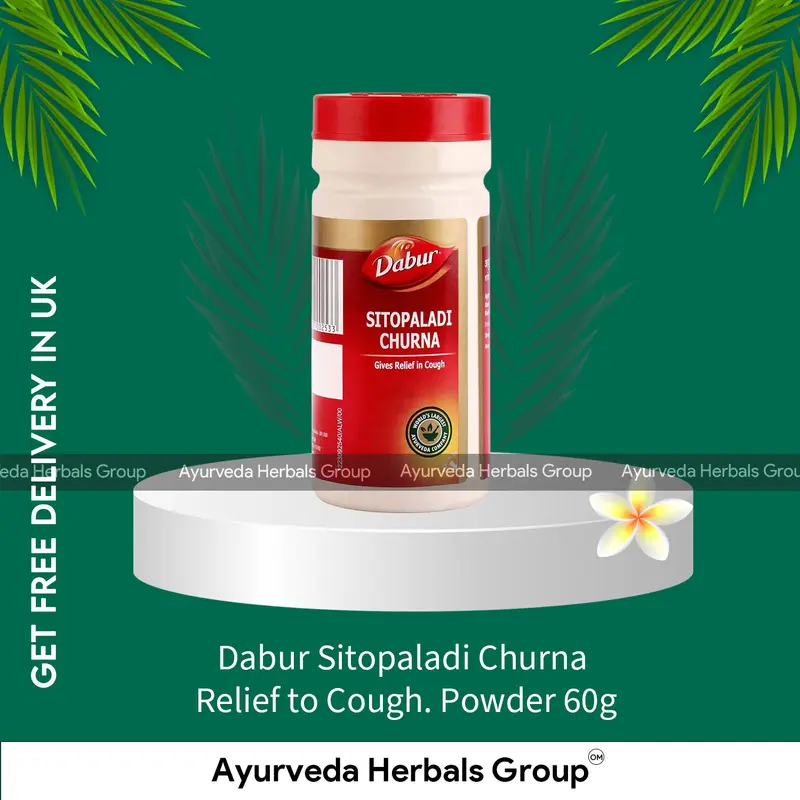 Dabur Sitopaladi Churna Relief to Cough. Powder 60g - Ayurvedic Respiratory Support | Herbal Products UK