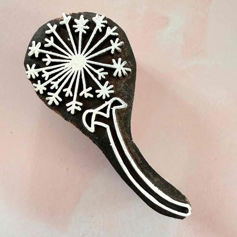 Dandelion Clock - Indian Wood Block Stamp | Floral Stamp