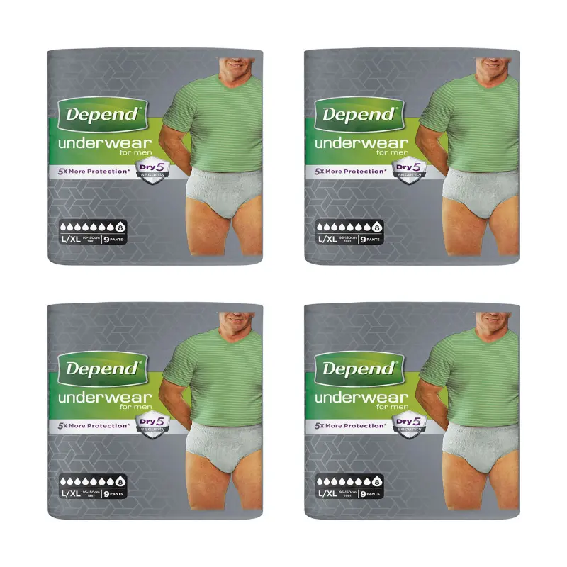 Depend Underwear for Men - L/XL x36 Pairs