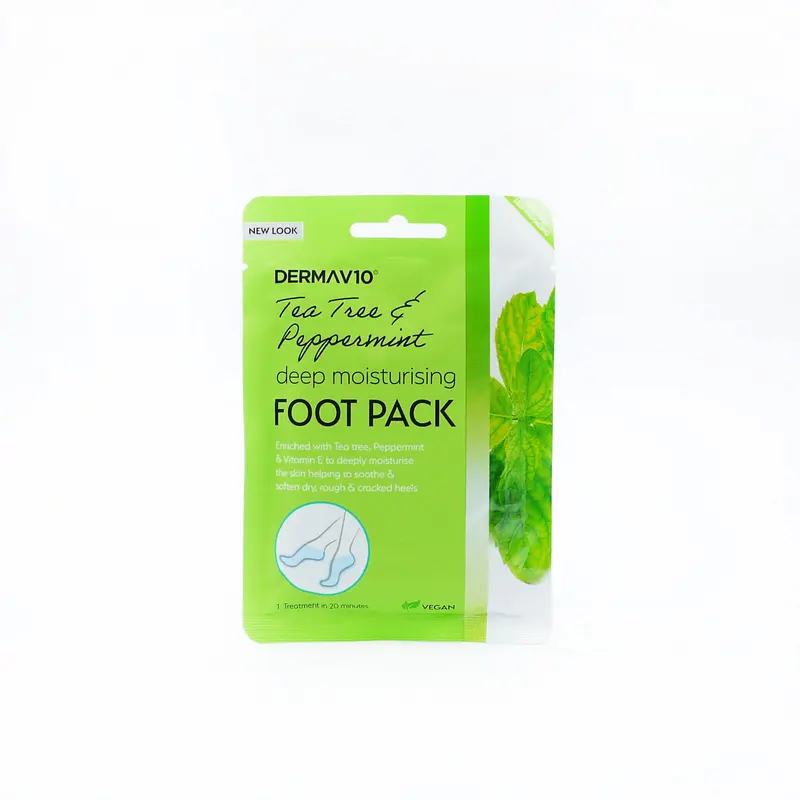 Derma V10 Tea Tree & Peppermint Deep Moisturising Foot Pack x 6