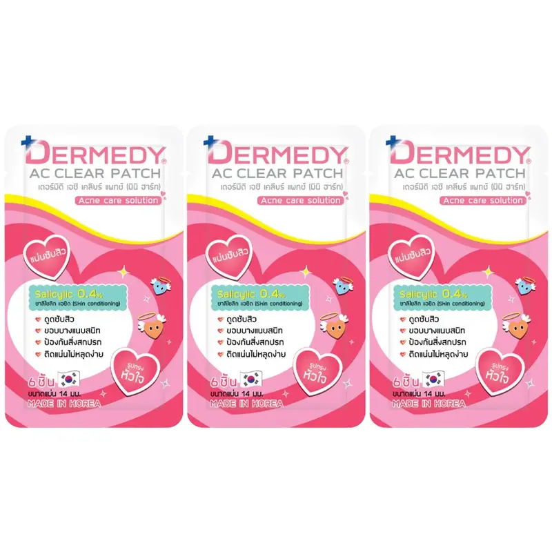 Dermedy - AC Clear Patch Mini Heart 6 Dots (Pack of 3)