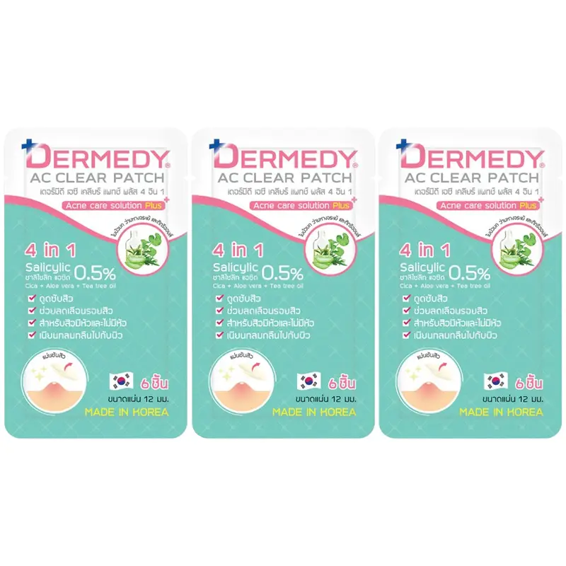 Dermedy - AC Clear Patch Plus 4in1 Salicylic 0.5% 6 Dots (Pack of 3)