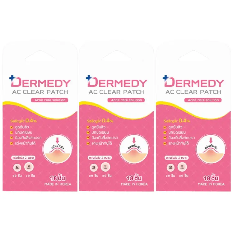 Dermedy - Ac Clear Patch Salicylic 0.4% 18 Dots (Pack of 3)