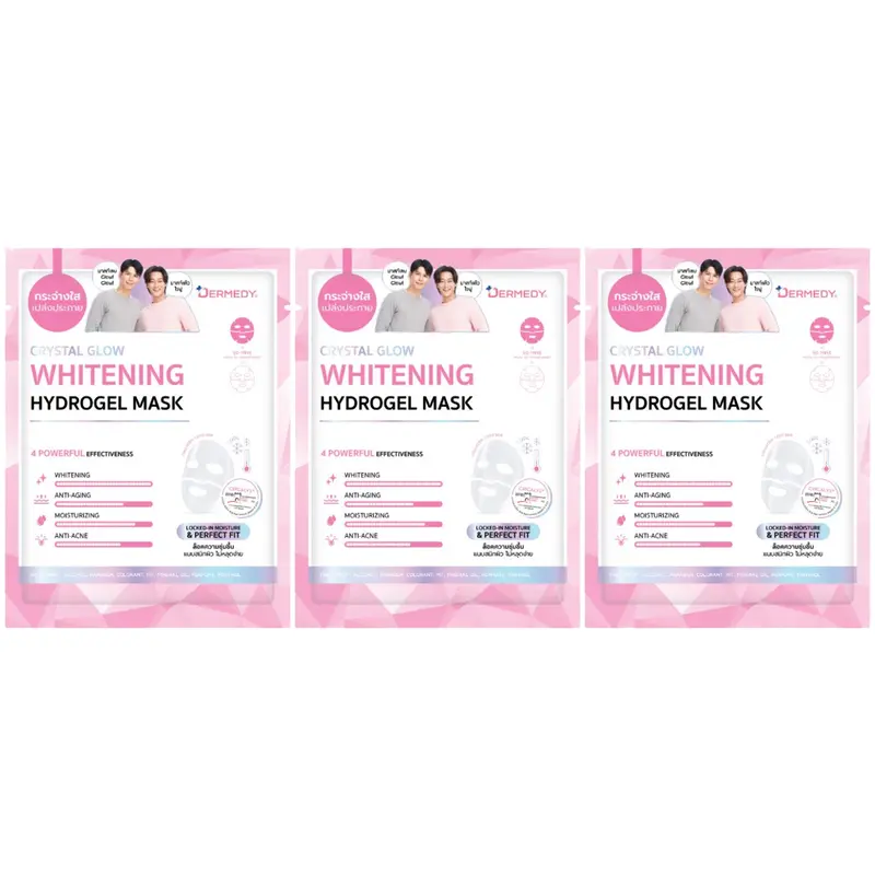 Dermedy - Crystal Glow Whitening Hydrogel Mask 16g. (Pack of 3)