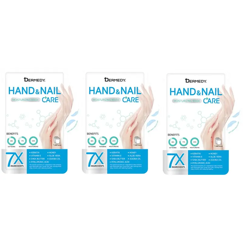Dermedy - Hand & Nail Care Moisturizing Mask for Hands 1 Pair (Pack of 3)