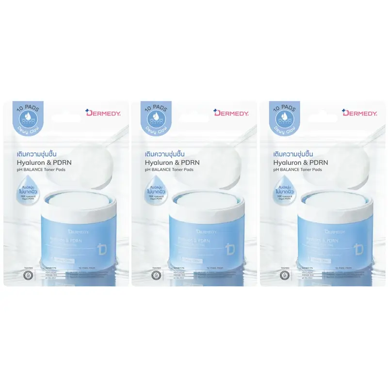 Dermedy - Hyaluron & PDRN pH Balance Toner Pads 25g. (Pack of 3 x 10 Pads)