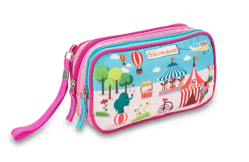 DIAS Kids Diabetes Toiletry Bag for Kids Isothermal Bag Pink with Gel Cool Pack
