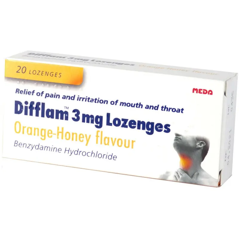Difflam 3mg Lozenges Orange & Honey Flavour – 20 Lozenges