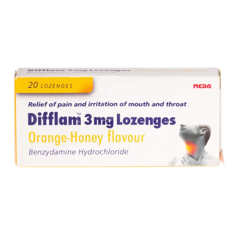 Difflam lozenges 3mg orange-honey flavour - 20's (P)