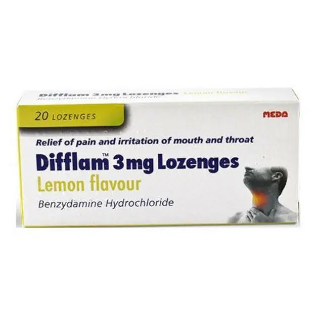Difflam Lozenges Lemon 3mg - 20 Lozenges