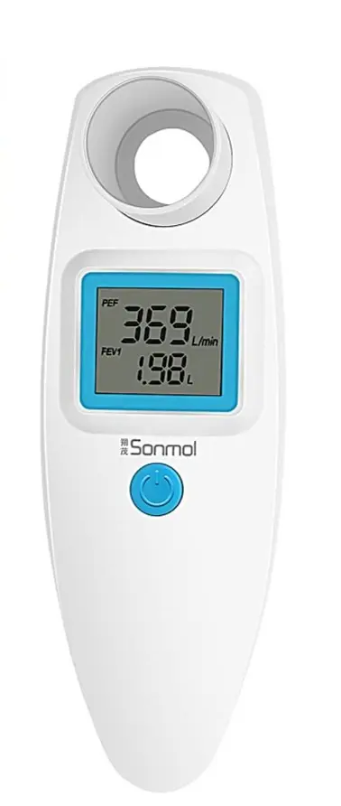 Digital Spirometer Peak Flow Meter for Asthma COPD (PEF) and Forced Expiratory Volume (FEV1) Smart Personal Portable Espirometer