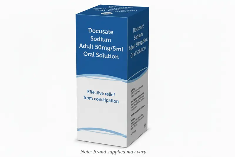 Docusate sodium adult 50mg/5ml Oral solution 300ml (P)