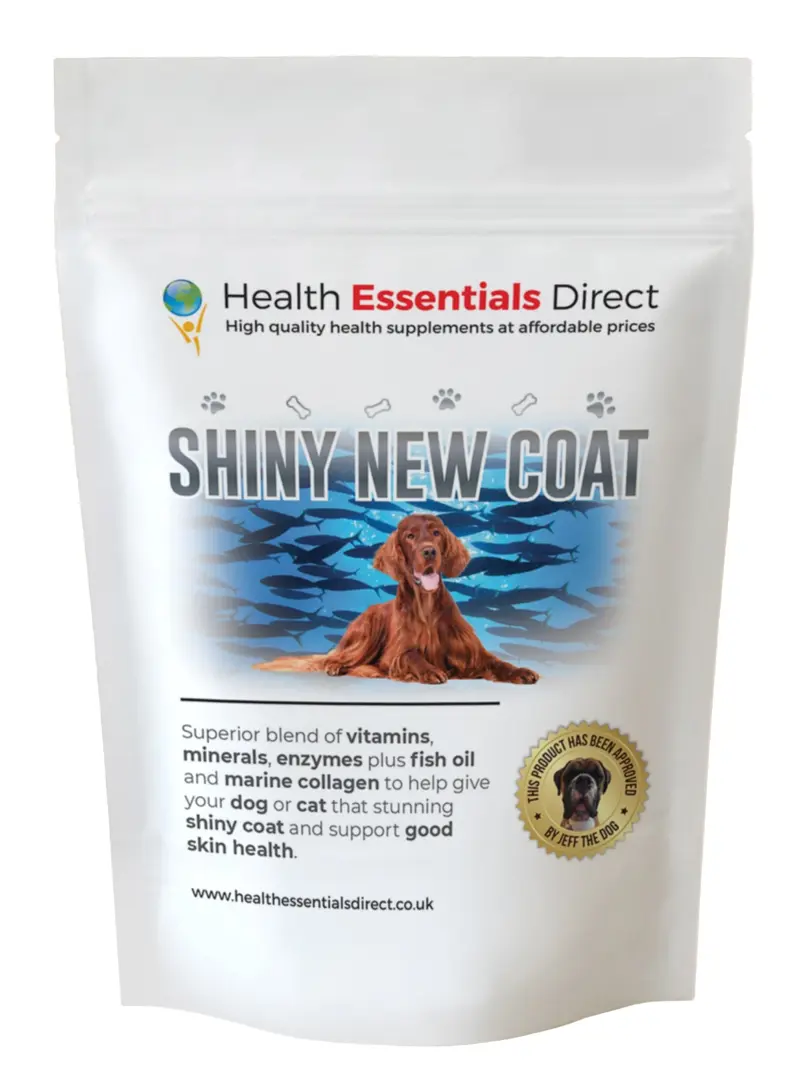 Dog & Cat Skin and Coat Supplement - Healthy Shiny Coat - Fish Oil + Collagen +