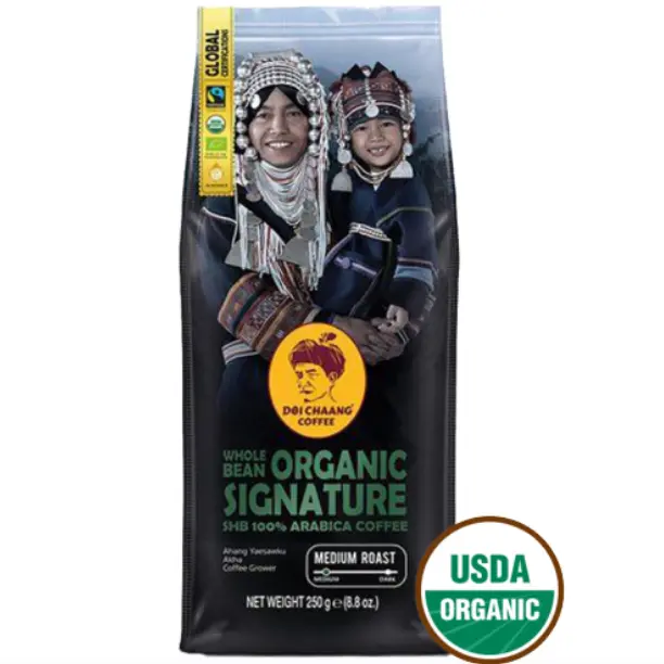 Doi Chaang - Whole Bean Organic Signature SHB 100% Arabica Coffee (Medium Roast) 250g.