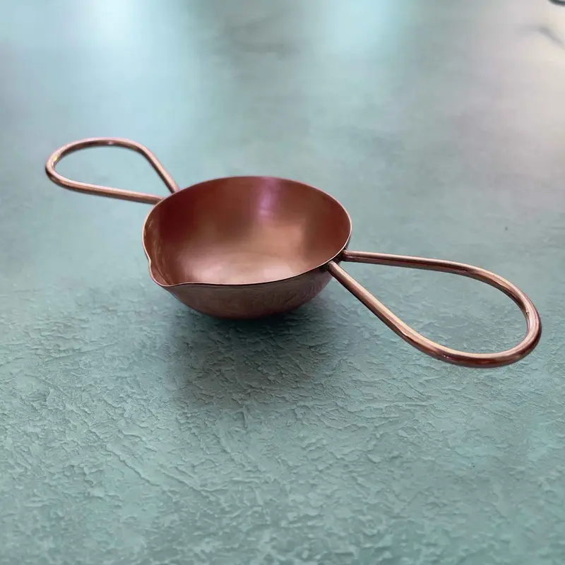 Double Handle Wax Melting Spoon - Solid Copper | Handmade