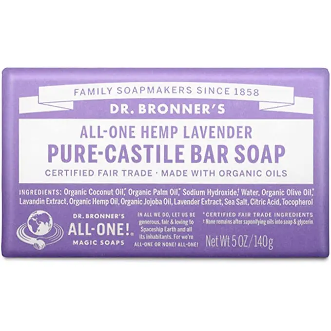Dr Bronner's Castille Soap Bar All-One Lavender