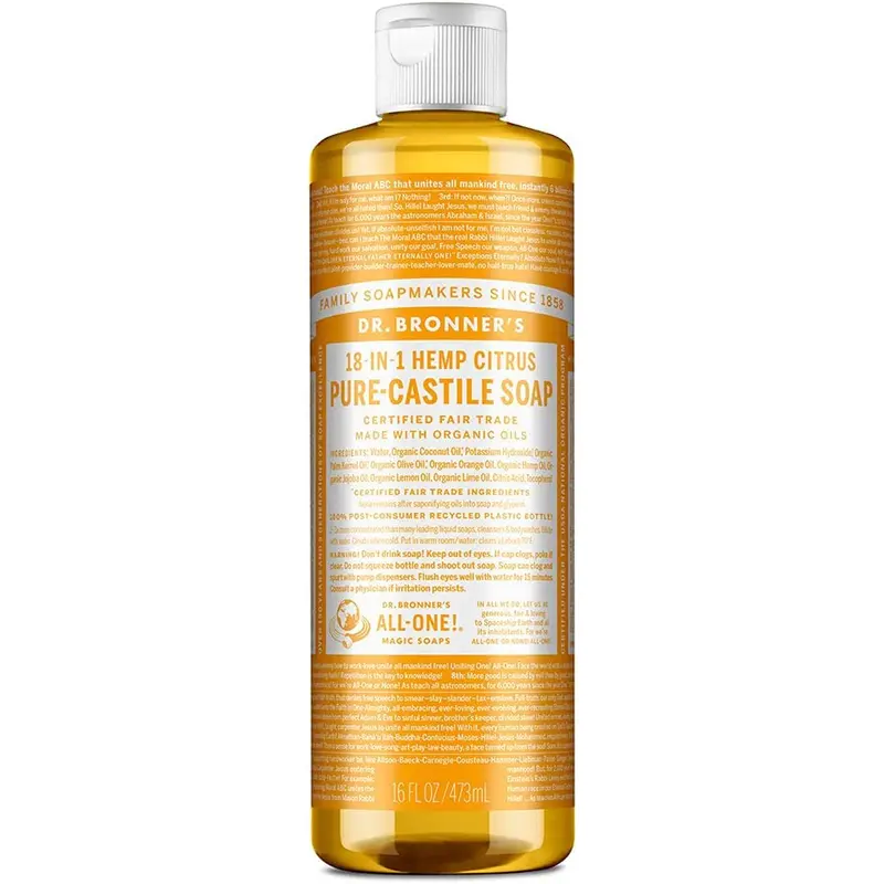 Dr Bronner's Castille Soap Liquid Soap 18-In-1 Citrus-Orange