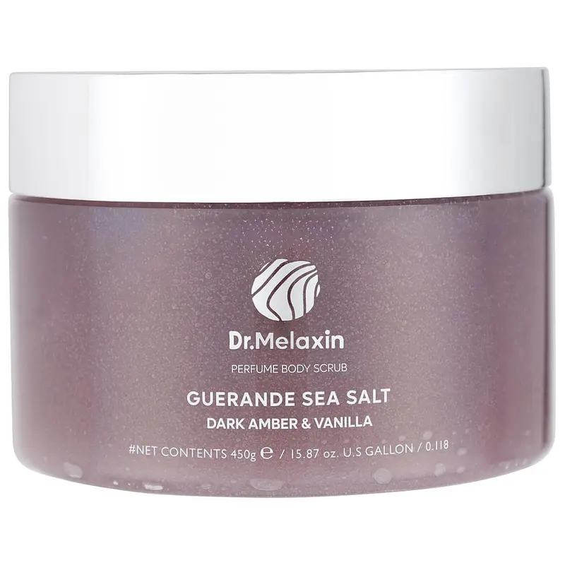 Dr.Melaxin - Guerande Sea Salt Perfume Body Scrup #Dark Amber & Vanilla 450g.