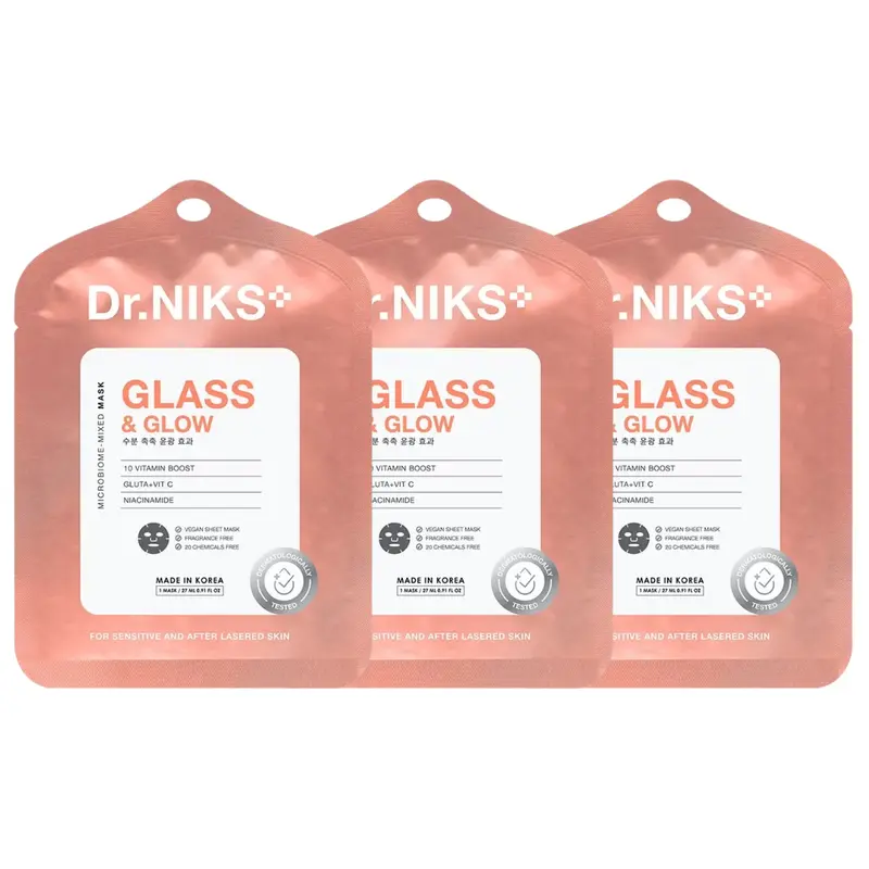 Dr.NIKS - Glass & Glow Microbiome-Mixed Mask 27ml. (Pack of 3)