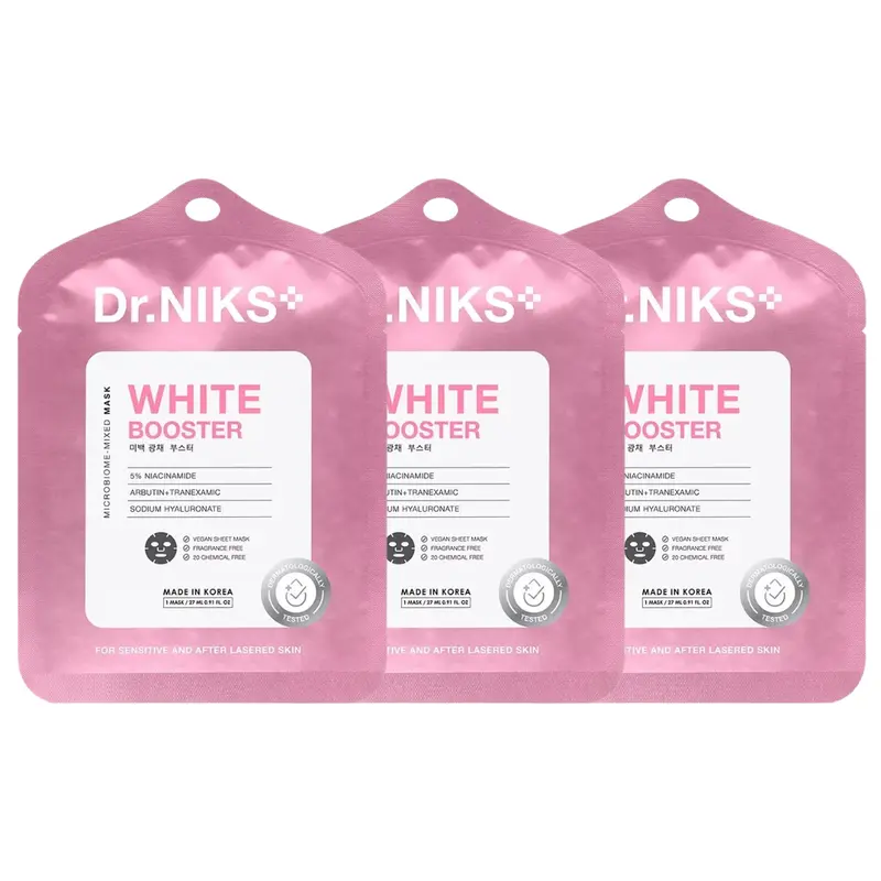 Dr.NIKS - White Booster Microbiome-Mixed Mask 27ml. (Pack of 3)