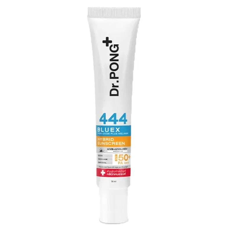 Dr.PONG - 444 BlueX Iron Oxide Plus Melanin Hybrid Sunscreen SPF50 PA+++ 30ml.