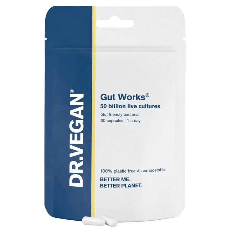DR.VEGAN Gut Works with 50 Billion Live Cultures – 30 Capsules