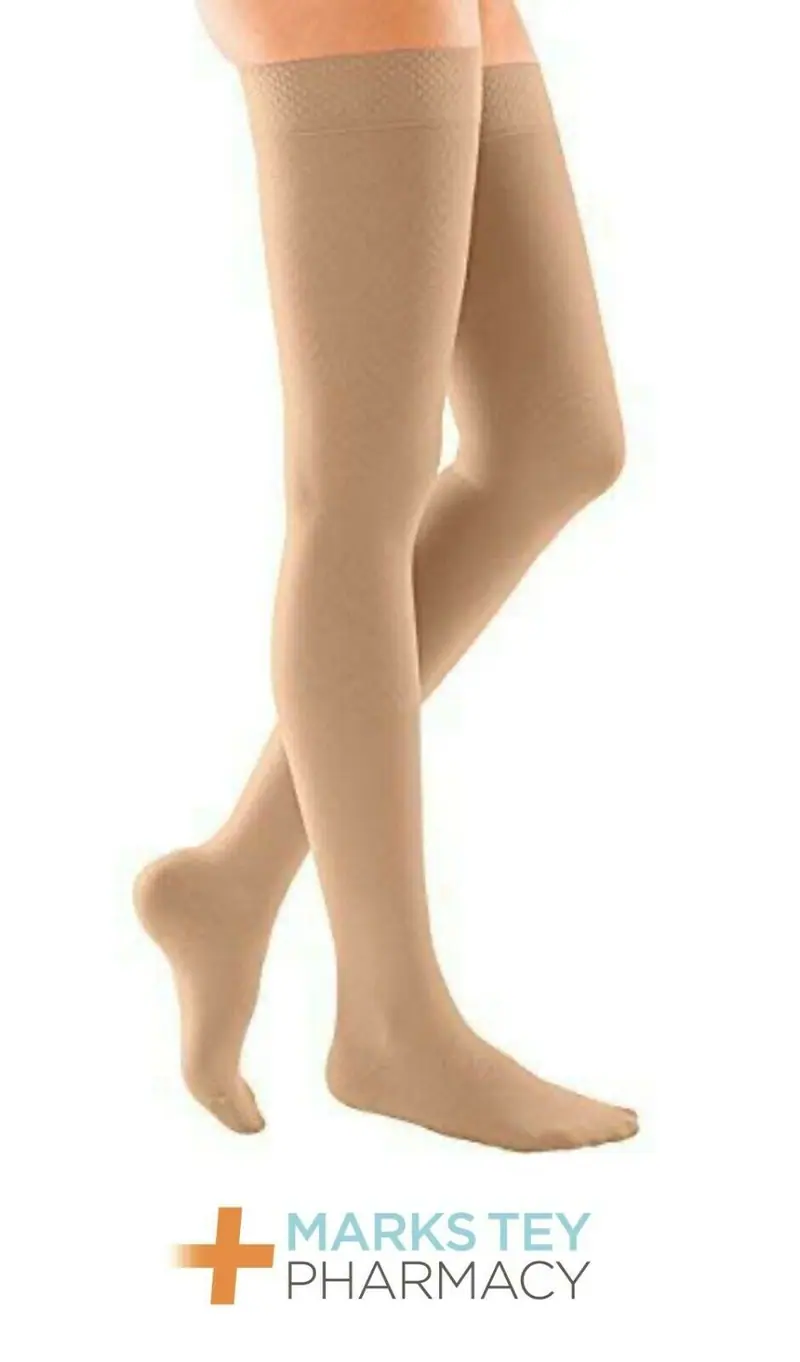 Duomed Class 2 Stockings Thigh Sand Closed Toe